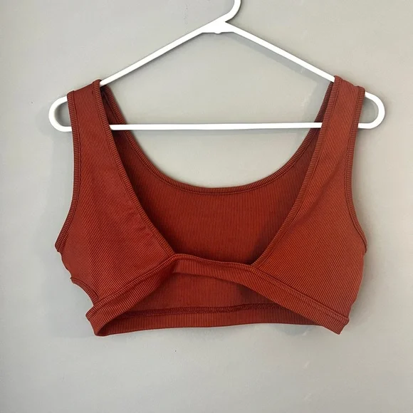 Rust Ribbed Crop Top - Picture 2 of 2